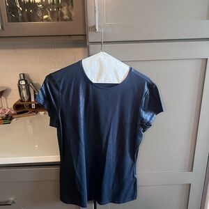 Ted Baker Metallic Navy Short Sleeve Tee